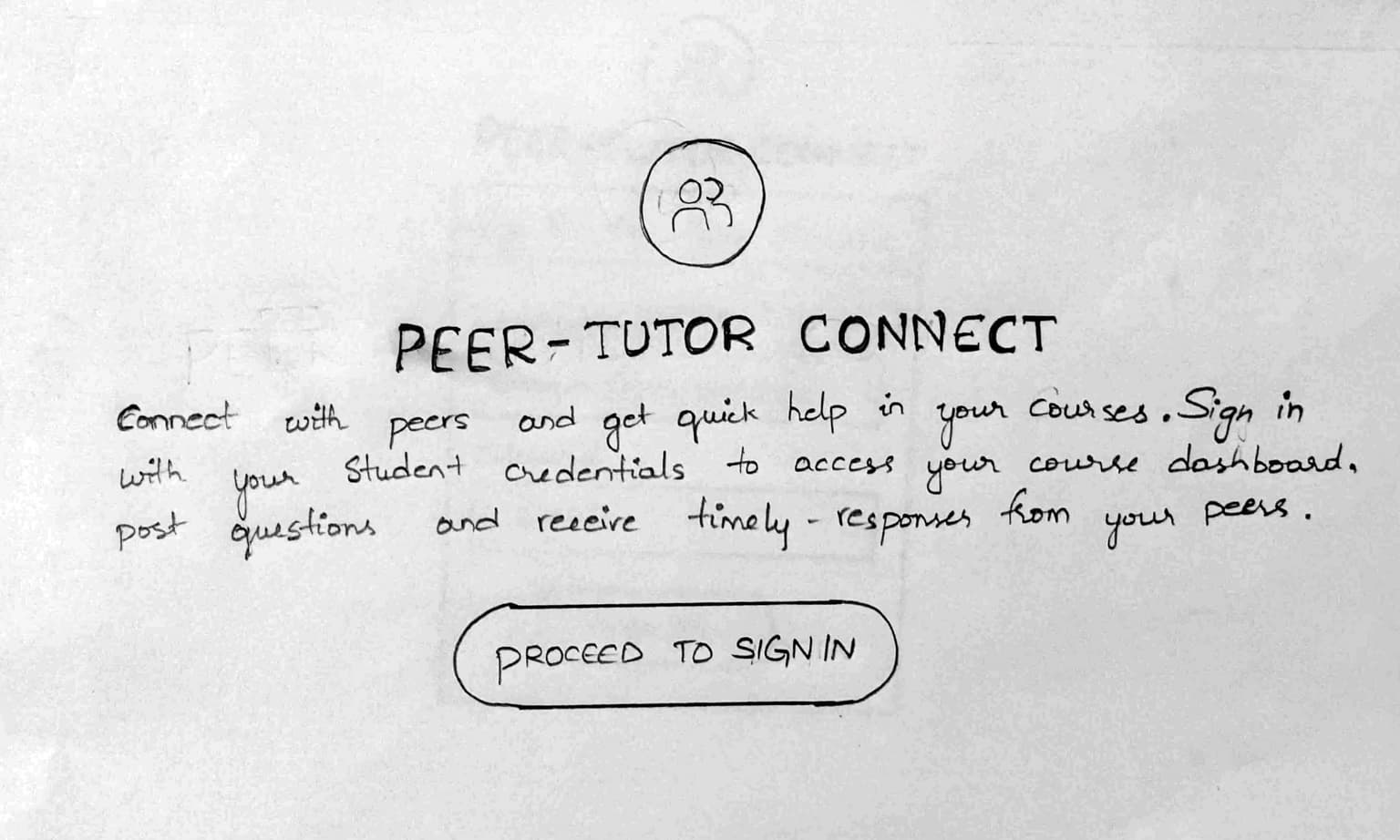 Paper prototype: Landing page